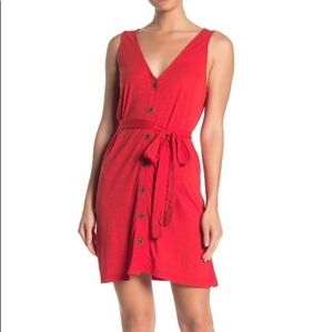Sanctuary button down sleeveless red dress